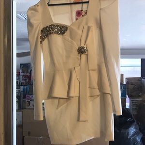 Brand New Peplum White Mini Dress